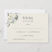 Vintage Crème Delicate Bloem RSVP-ansichtkaart  Bedankkaart (Achterkant)