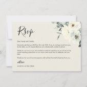 Vintage Crème Delicate Bloem RSVP-ansichtkaart  Bedankkaart (Voorkant)