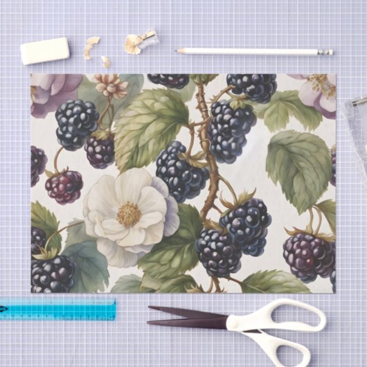Vintage Crème en Braambotanie Tissuepapier (Craft)