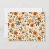 Vintage Crème Wildflower Briefkaart (Achterkant)