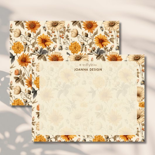 Vintage Crème Wildflower Briefkaart
