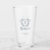 Vintage Crest Bloemstuk Bruidsmeisje Glas (Achterkant)