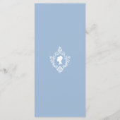 Vintage Crest Poederblauwe Regency Bruidsdouche Menu (Achterkant)