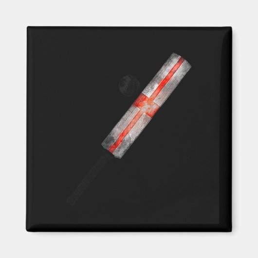 Vintage Cricket Engeland Vlag Engelse Trots  Magneet (Voorkant)