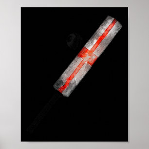 Vintage Cricket Engeland Vlag Engelse Trots Poster
