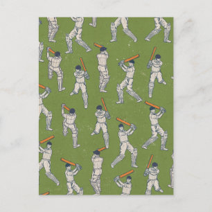 Vintage Cricket-patroon Briefkaart