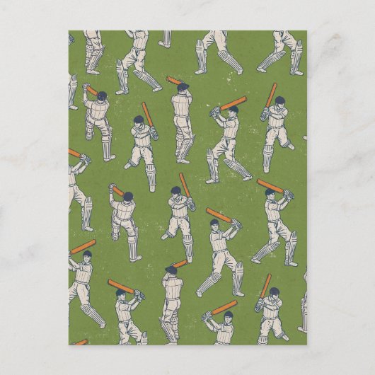 Vintage Cricket-patroon Briefkaart (Voorkant)
