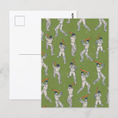 Vintage Cricket-patroon Briefkaart (Voorkant / Achterkant)
