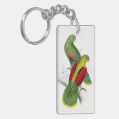 Vintage Crimson Winged Paraket Sleutelhanger (Voorkant Links)