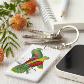 Vintage Crimson Winged Paraket Sleutelhanger (Voorkant Rechts)