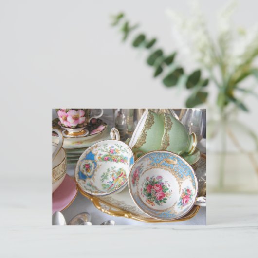 Vintage Crockery Briefkaart (Staand voorkant)