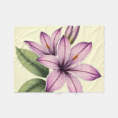 Vintage Crocus op Verweerd Papier Fleece Deken (Voorkant (Horizontaal))