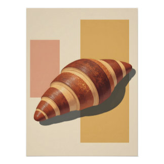 Vintage Croissant Poster – Retro Bakkerij Muur Kun