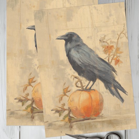 Vintage Crow Halloween Tissuepapier