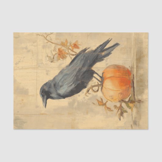 Vintage Crow Halloween Tissuepapier (Voorkant)