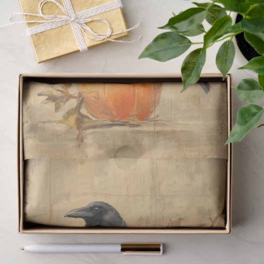 Vintage Crow Halloween Tissuepapier (Geschenk)
