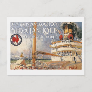 Vintage Cruise Ship Travel Advertisement Briefkaart