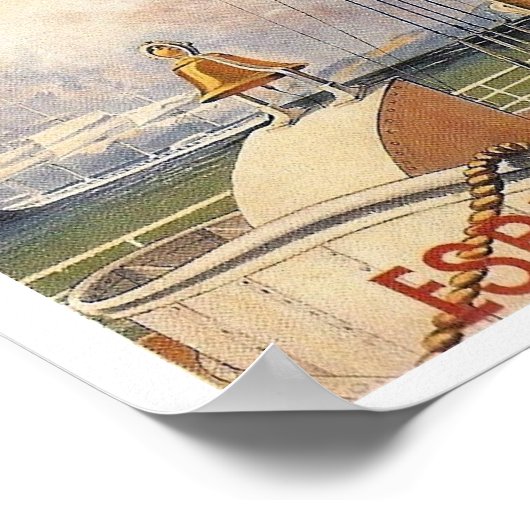 Vintage Cruise Ship Travel Advertisement Poster (Hoek)