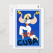 Vintage - Cuba bezoeken Briefkaart (Voorkant / Achterkant)