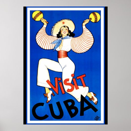 Vintage - Cuba bezoeken Poster (Voorkant)