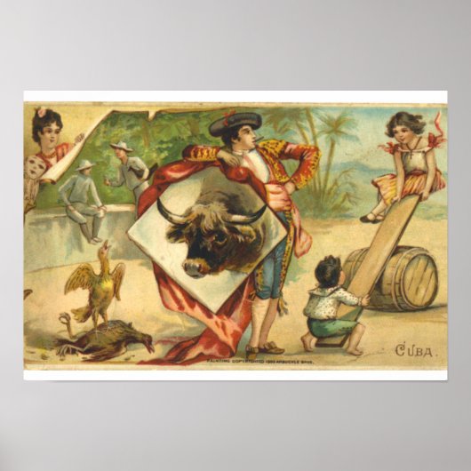 Vintage "Cuba" koffie van Arbuckle Bros Poster (Voorkant)