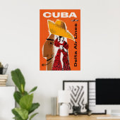 Vintage Cuba Reisposter Print Luchtvaartmaatschapp (Thuiskantoor)