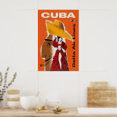 Vintage Cuba Reisposter Print Luchtvaartmaatschapp (Keuken)