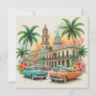 Vintage Cuba Reizen - Groeten uit Havana Feestdagenkaart