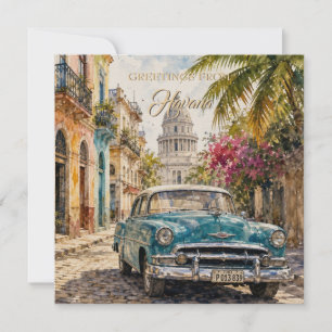 Vintage Cuba Reizen - Groeten uit Havana Feestdagenkaart