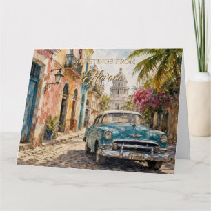 Vintage Cuba Reizen - Groeten uit Havana Kaart