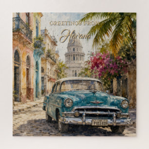 Vintage Cuba Reizen - Groeten uit Havana Legpuzzel