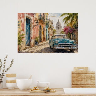 Vintage Cuba Reizen - Groeten uit Havana Poster