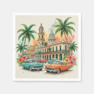 Vintage Cuba Reizen - Groeten uit Havana Servet