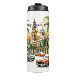 Vintage Cuba Reizen - Groeten uit Havana Thermosbeker