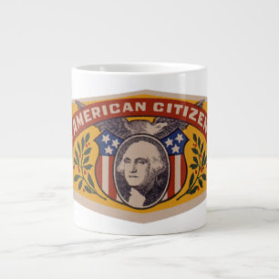 Vintage Cubaanse Sigarenlabel Kunst, Amerikaans Bu Grote Koffiekop