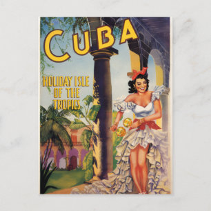 Vintage Cubaanse Toeristencommissie Tropics Reizen Feestdagenkaart