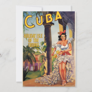 Vintage Cubaanse Toeristencommissie Tropics Reizen Feestdagenkaart