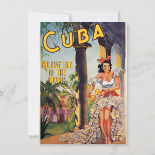 Vintage Cubaanse Toeristencommissie Tropics Reizen Feestdagenkaart