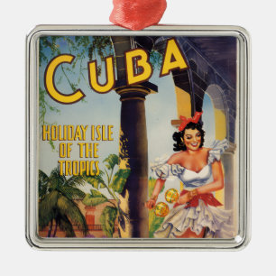 Vintage Cubaanse Toeristencommissie Tropics Reizen Metalen Ornament