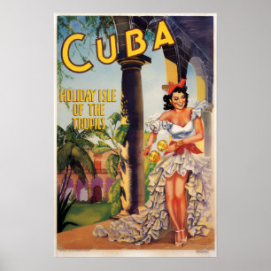 Vintage Cubaanse Toeristencommissie Tropics Reizen Poster