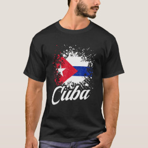 Vintage Cubaanse Vlag Trots Patriottische DNA Voet T-shirt