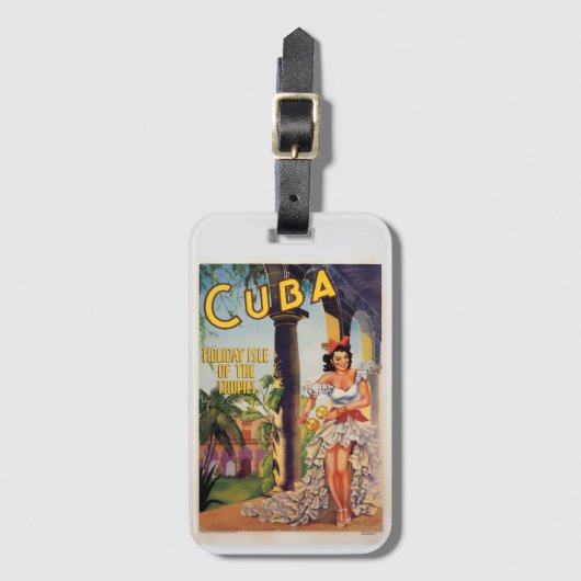 Vintage Cuban Tourist Commission Tropics Travel Bagagelabel (Voorkant (verticaal))