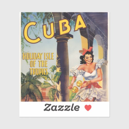 Vintage Cuban Tourist Commission Tropics Travel Sticker (Vel)