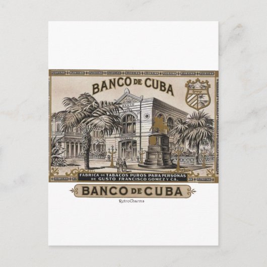 Vintage Cubano Banco de Cuba de Cuba Briefkaart (Voorkant)