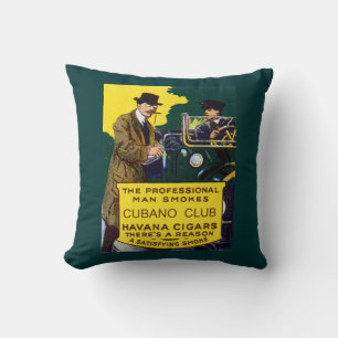 Vintage Cubano Club Cigars Kussen