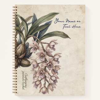 Vintage Cuitlauzina Pendula Orchidee Spiraal Notitieboek