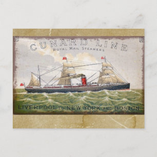 Vintage Cunard Line Royal Mail Steamers Briefkaart