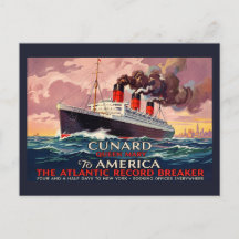 Vintage Cunard Queen Mary Oceaanstomer