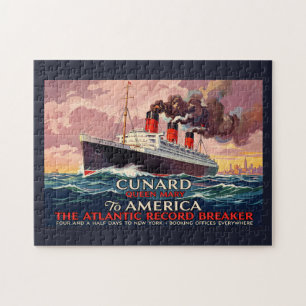Vintage Cunard Queen Mary Oceaanstomer Legpuzzel