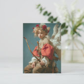 Vintage Cupid Angel Briefkaart (Staand voorkant)